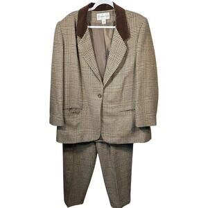 Fundamental Things VTG Wool Blend Blazer Pant Suit Set Women 18W Career Academia